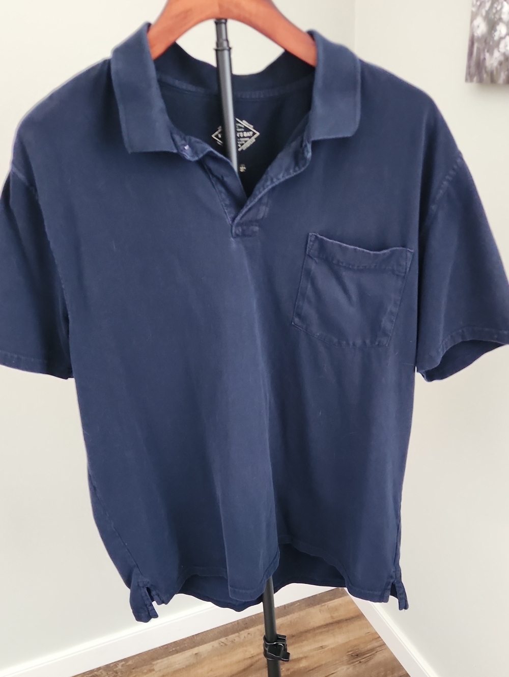 Navy Blue Men's Pocket Short Sleeve Polo Size L St. John's Bay